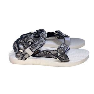 Teva NWOB Original Universal Womens Sandal BWGR-Boomerang White-Black Print Sz 6